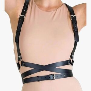 Women's Black Leather Harness